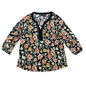 NAIF Floral Blouse Black Size Medium